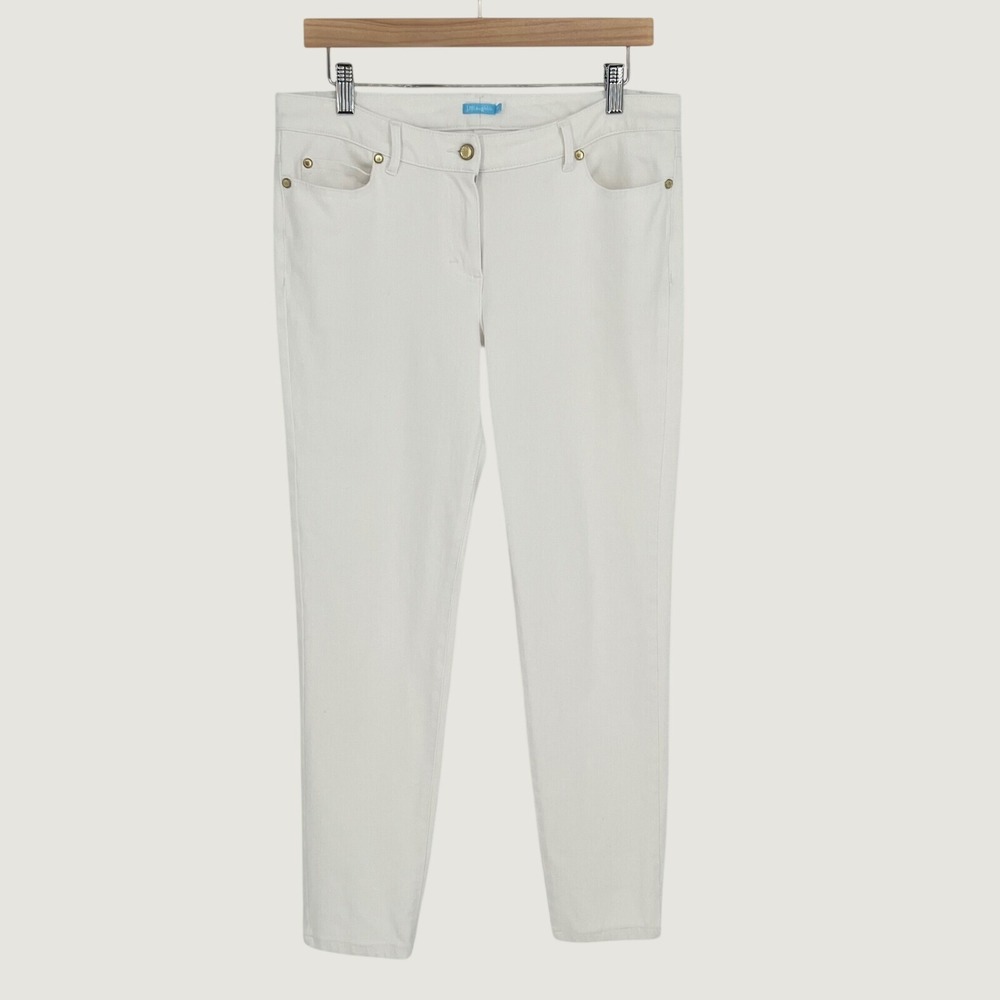 J. McLaughlin Womens Lexi‎ Slim Leg Ankle Jeans Size 10 White Stretch Coastal